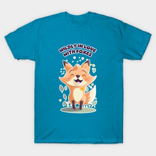 Wildly in Love with Foxes Fun and Cute Animal Print Design T-Shirt